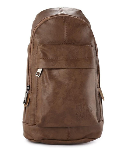 Distressed Leather Dome Slingbag - Camel Slingbags - Urban State Indonesia