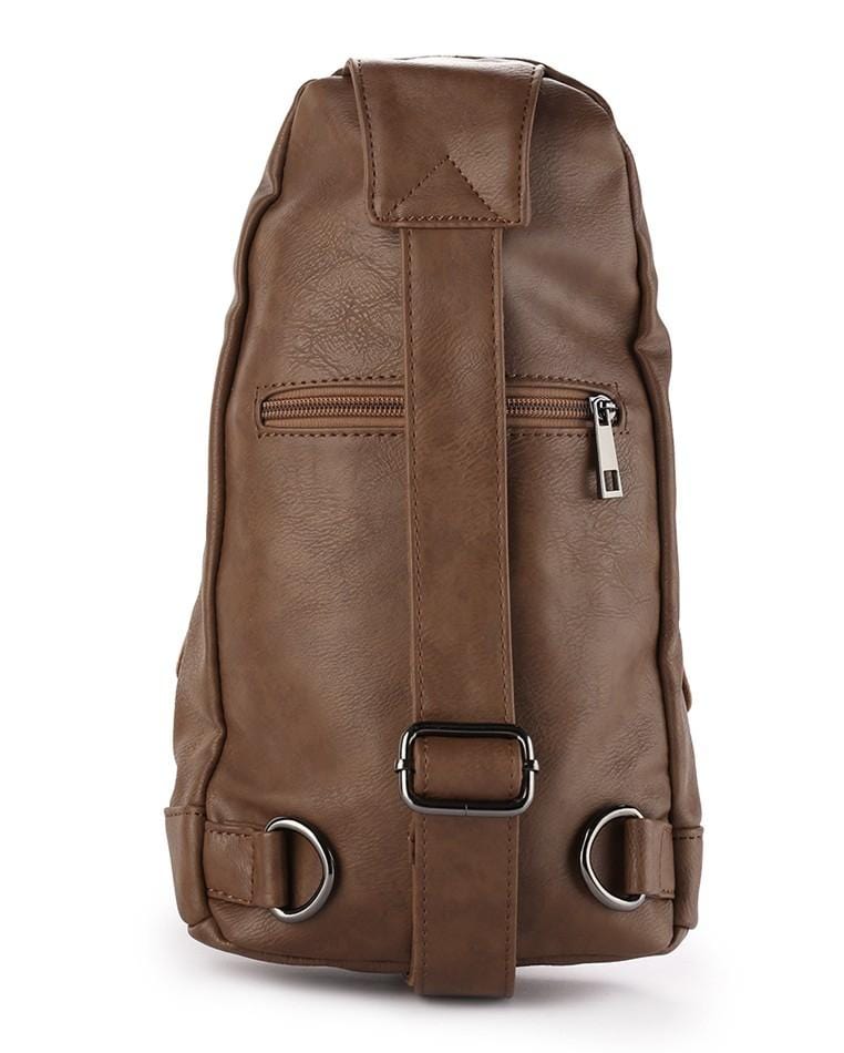 Distressed Leather Dome Slingbag - Camel Slingbags - Urban State Indonesia